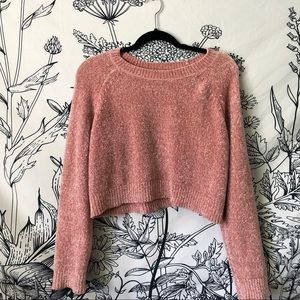 Pink soft cropped sweater